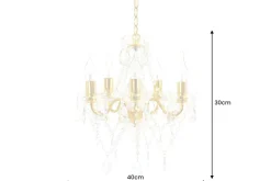 Invicta Interior Kronleuchter Metall Acryl Kerzen 5-flammig E14< Hängelampen|Kronleuchter