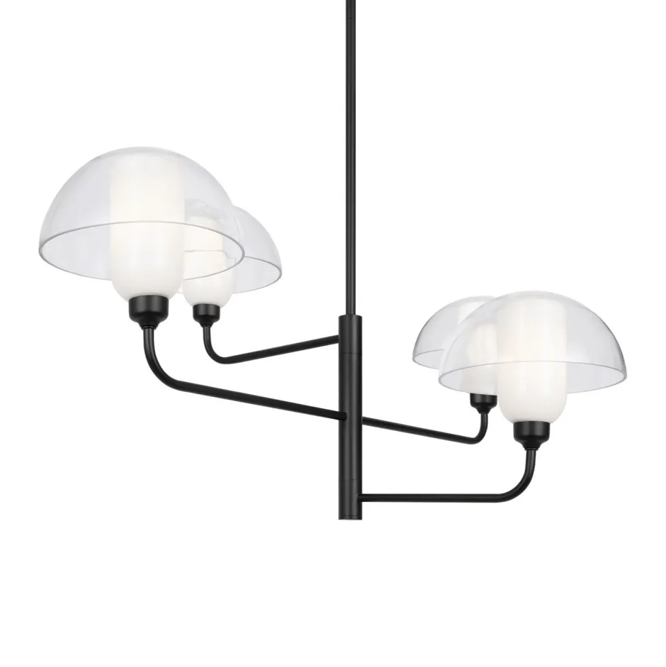 Deckenleuchten|Esszimmer Lampen*Maytoni Kronleuchter Metall Glas E14 90,6 cm breit Schwarz Weiß