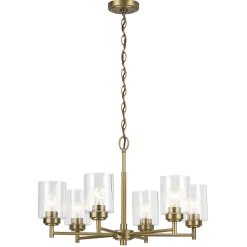 Hängelampen|Wohnzimmerlampen*Elstead Kronleuchter Metall Glas B: 66 cm H: max. 145,2 cm 6x E27