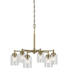 Hängelampen|Wohnzimmerlampen*Elstead Kronleuchter Metall Glas B: 66 cm H: max. 145,2 cm 6x E27