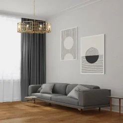 Hängelampen|Esszimmer Lampen*Maytoni Kronleuchter Metall Glas D: 87,5 cm rund in Gold E14