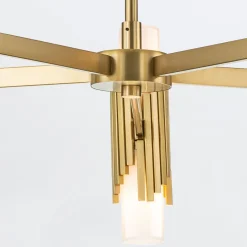 Elstead Kronleuchter Metall Glas E14 B: 106,7 cm in Messing antik Weiß< Hängelampen|Wohnzimmerlampen