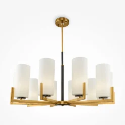 Maytoni Kronleuchter Metall Glas E27 86 cm breit Modern KAYA< Deckenleuchten|Esszimmer Lampen