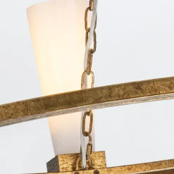 Elstead Kronleuchter Metall Glas 83,8 cm breit H: max. 205,7 cm Ring< Hängelampen|Wohnzimmerlampen