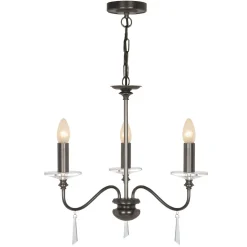 Elstead Kronleuchter Metall Glas Klassisch in Bronze antik< Hängelampen|Kristalllampen