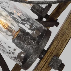 Hängelampen|Esszimmer Lampen*Elstead Kronleuchter Metall Glas D: 61 cm rund Rustikal