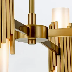 Wohnzimmerlampen|Esszimmer Lampen*Elstead Kronleuchter Metall Glas 83,8 cm breit Modern verstellbar