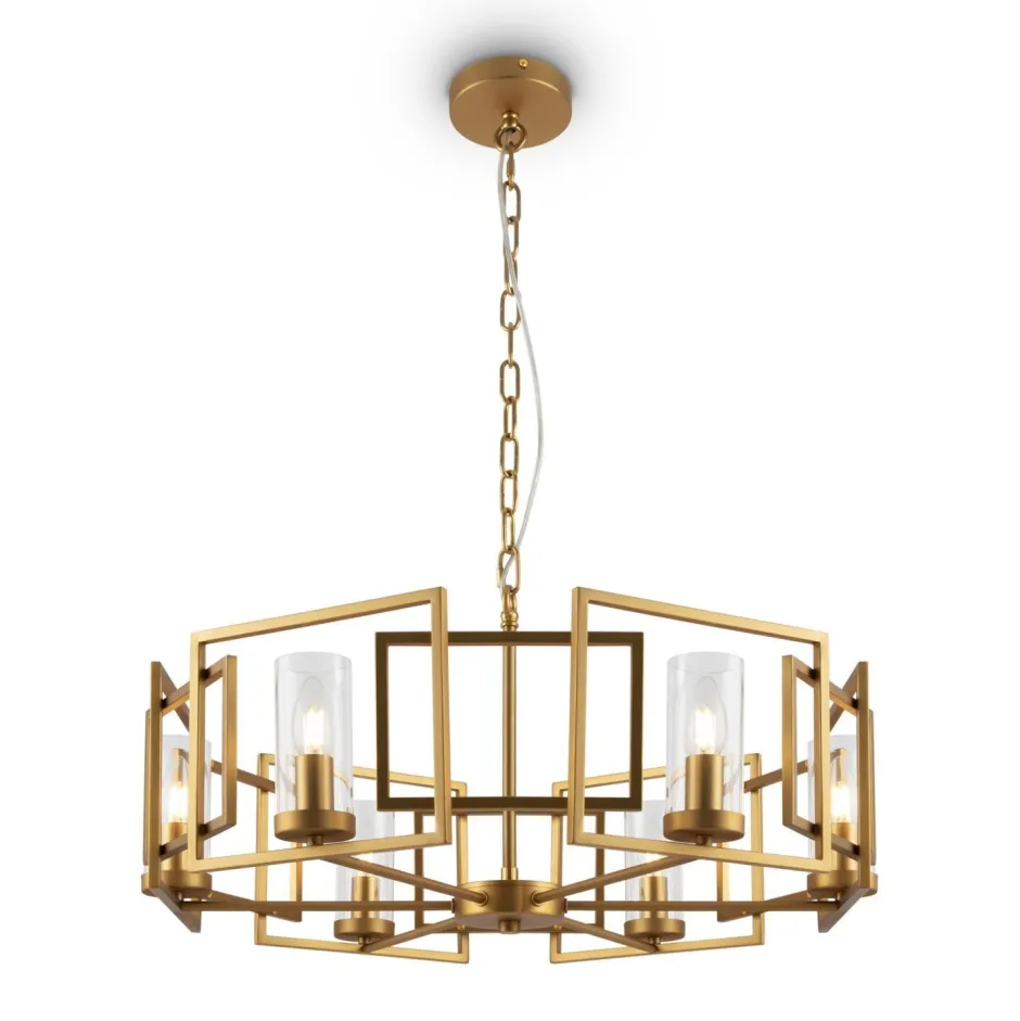 Maytoni Kronleuchter Metall Glas E14 D: 65,6 cm in Gold rund< Hängelampen|Esszimmer Lampen