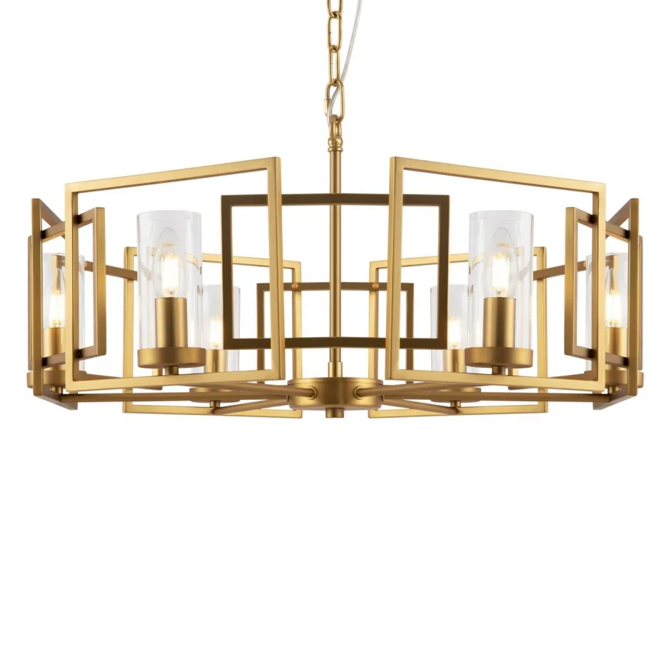 Maytoni Kronleuchter Metall Glas E14 D: 65,6 cm in Gold rund< Hängelampen|Esszimmer Lampen