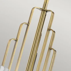 Hängelampen|Jugendstil Lampen*Elstead Kronleuchter Metall Glas B: 68,6 cm Art Déco in Messing CLAVA