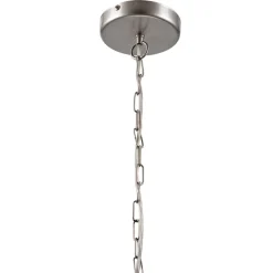 Bürolampen|Rustikale Lampen*Lamkur Kronleuchter Metall in Silber 5-flammig E27 Ø 45 cm Rustikal