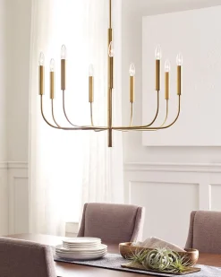 Elstead Kronleuchter Metall Jugendstil in Messing Ø76cm 9-armig< Deckenleuchten|Schlafzimmer Lampen