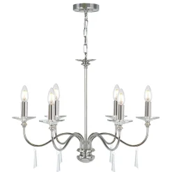 Kristalllampen|Kronleuchter*Elstead Kronleuchter Metall Kristall 6-armig CANDELA 6