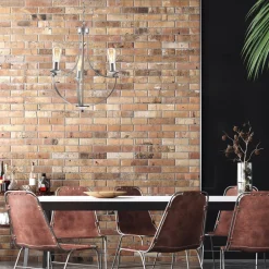 Bürolampen|Rustikale Lampen*Lamkur Kronleuchter Metall Rustikal Ø 42 cm 3-armig E27 in Silber