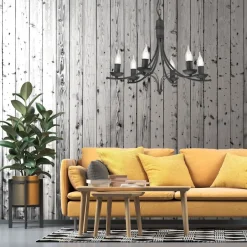 Hängelampen|Kronleuchter*Lamkur Kronleuchter Metall Rustikal 6-armig E14 Schwarz