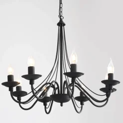 ALDEX Kronleuchter Metall Schwarz Rustikal E14 Esszimmer< Hängelampen|Esszimmer Lampen