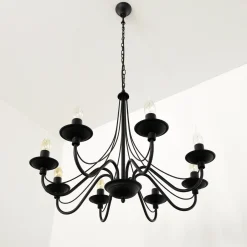 ALDEX Kronleuchter Metall Schwarz Rustikal E14 Esszimmer< Hängelampen|Esszimmer Lampen