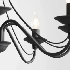 ALDEX Kronleuchter Metall Schwarz Rustikal E14 Esszimmer< Hängelampen|Esszimmer Lampen