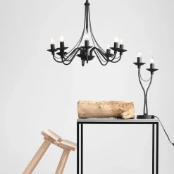 ALDEX Kronleuchter Metall Schwarz Rustikal E14 Esszimmer< Hängelampen|Esszimmer Lampen