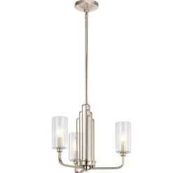 Hängelampen|Esszimmer Lampen*Elstead Kronleuchter mit Schirm Ø 45, 9cm Jugendstil Metall Glas