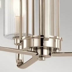 Hängelampen|Esszimmer Lampen*Elstead Kronleuchter mit Schirm Ø 45, 9cm Jugendstil Metall Glas