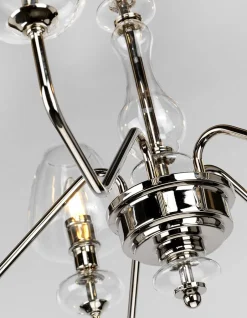 Elstead Kronleuchter mit Schirm 3-armig in Nickel Metall Glas< Glaslampen|Kronleuchter