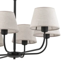 Deckenleuchten|Schlafzimmer Lampen*TK Lighting Kronleuchter mit Schirm groß 6-armig E27 100 cm lang