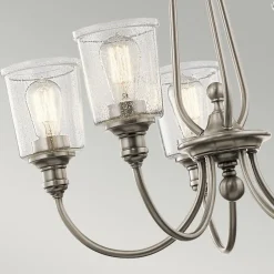 Elstead Kronleuchter mit Schirm Glas Metall Ø66cm Jugendstil< Jugendstil Lampen|Glaslampen