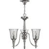Hängelampen|Jugendstil Lampen*Elstead Kronleuchter mit Schirm Kristallglas in Silber Esszimmer