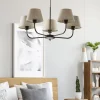 TK Lighting Kronleuchter Modern Metall Stoff Schirm 5-flammig E27< Wohnzimmerlampen|Stofflampen