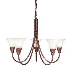 Elstead Kronleuchter ROHDIN Rustikal 5x14 kürzbar Lampe< Rustikale Lampen|Designerlampen