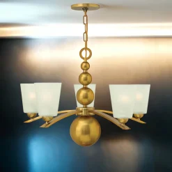 Elstead Kronleuchter ROMINA in Messing Ø69cm kürzbar Lampe< Hängelampen|Vintage Lampen