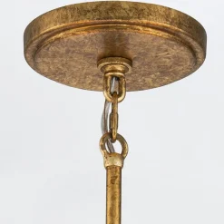 Hängelampen|Wohnzimmerlampen*Elstead Kronleuchter rund D: 106 cm E27 Metall Glas in Gold antik Weiß
