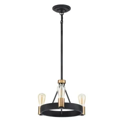 Elstead Kronleuchter rund D: 42,2 cm H: max. 117,5 cm Metall 3x E27< Hängelampen|Schlafzimmer Lampen