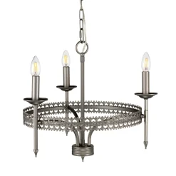 Hängelampen|Rustikale Lampen*Elstead Kronleuchter rustikal in Eisen antik Ø56cm rund