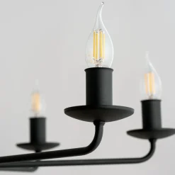 TK Lighting Kronleuchter Rustikal Metall Schwarz 7-flammig E27< Kronleuchter|Wohnzimmerlampen