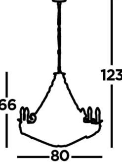 Hängelampen|Wohnzimmerlampen*Searchlight Kronleuchter Rustikal Schmiedeeisen Ø 80 cm Schwarz 8x E14