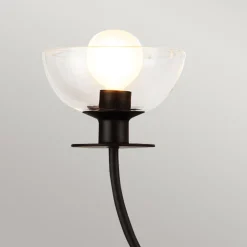 Hängelampen|Esszimmer Lampen*Elstead Kronleuchter Schwarz Metall Glas 67,3 cm breit 4x E14