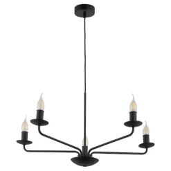 TK Lighting Kronleuchter Schwarz Rustikal 5-flammig E27 Metall< Hängelampen|Kronleuchter