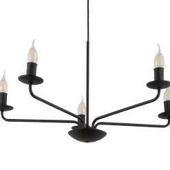 TK Lighting Kronleuchter Schwarz Rustikal 5-flammig E27 Metall< Hängelampen|Kronleuchter