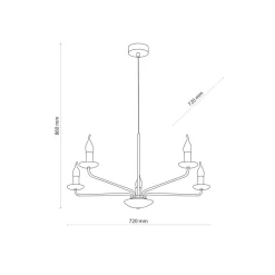 TK Lighting Kronleuchter Schwarz Rustikal 5-flammig E27 Metall< Hängelampen|Kronleuchter
