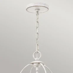 Elstead Kronleuchter Shabby Chic Weiß Metall H: max. 307,5 cm 4x E14< Hängelampen|Esszimmer Lampen