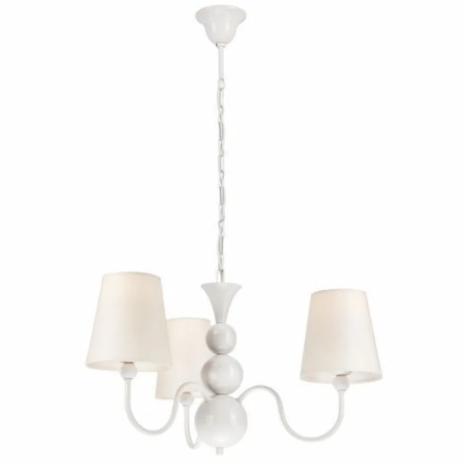 Rustikale Lampen|Stofflampen*Lamkur Kronleuchter Stoff Esstisch Landhaus 3-flammig