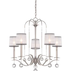 Elstead Kronleuchter TAZIA in Silber Antik kürzbar Lampe< Hängelampen|Esszimmer Lampen