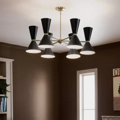 Hängelampen|Wohnzimmerlampen*Elstead Kronleuchter verstellbar B: 98,4 cm 12x Metall E27 Modern