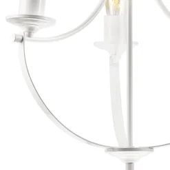 Lamkur Kronleuchter Weiß 3-flammig E27 Ø 42 cm Metall Rustikal< Bürolampen|Rustikale Lampen