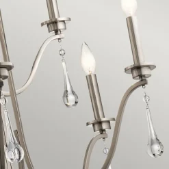 Elstead Kronleuchter Wohnzimmer B: 86,4 cm 9x E14 Kristall Metall< Hängelampen|Esszimmer Lampen