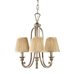 Stofflampen|Kronleuchter*Elstead Kronleuchter Wohnzimmer Stoff Schirm Tiefe bis 2,2m