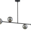 Sigma Kugel Deckenlampe Grau Glas Schwarz Metall E27 L:108 cm< Deckenleuchten|Kugellampen