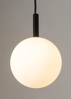 Hängelampen|Esszimmer Lampen*Sigma Kugel Hängeleuchte Schwarz Weiß Metall Glas Ø14 cm rund